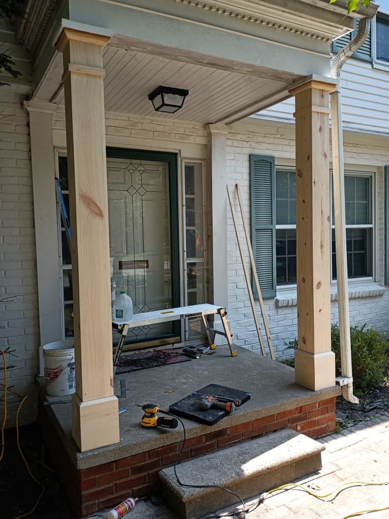 Porch Columns & Railing Build — photo 2