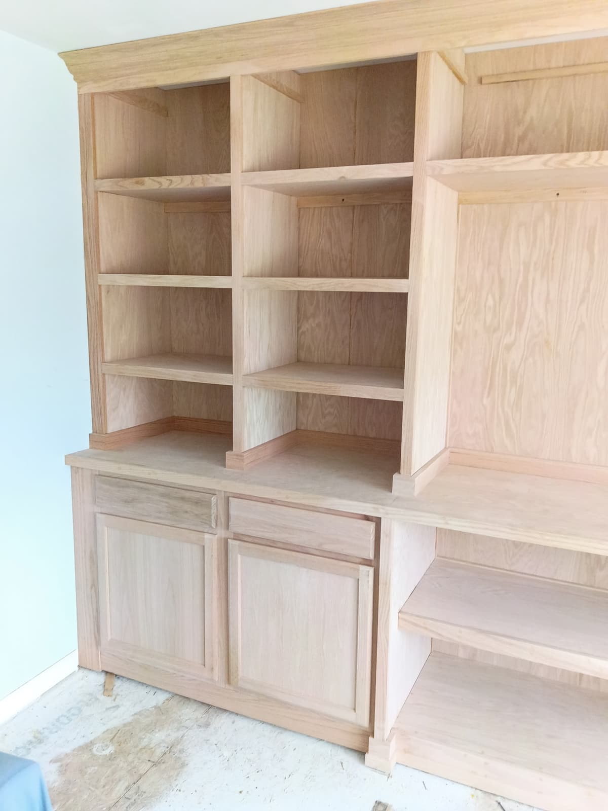 Custom Oak Built-In Wall Unit — photo 2