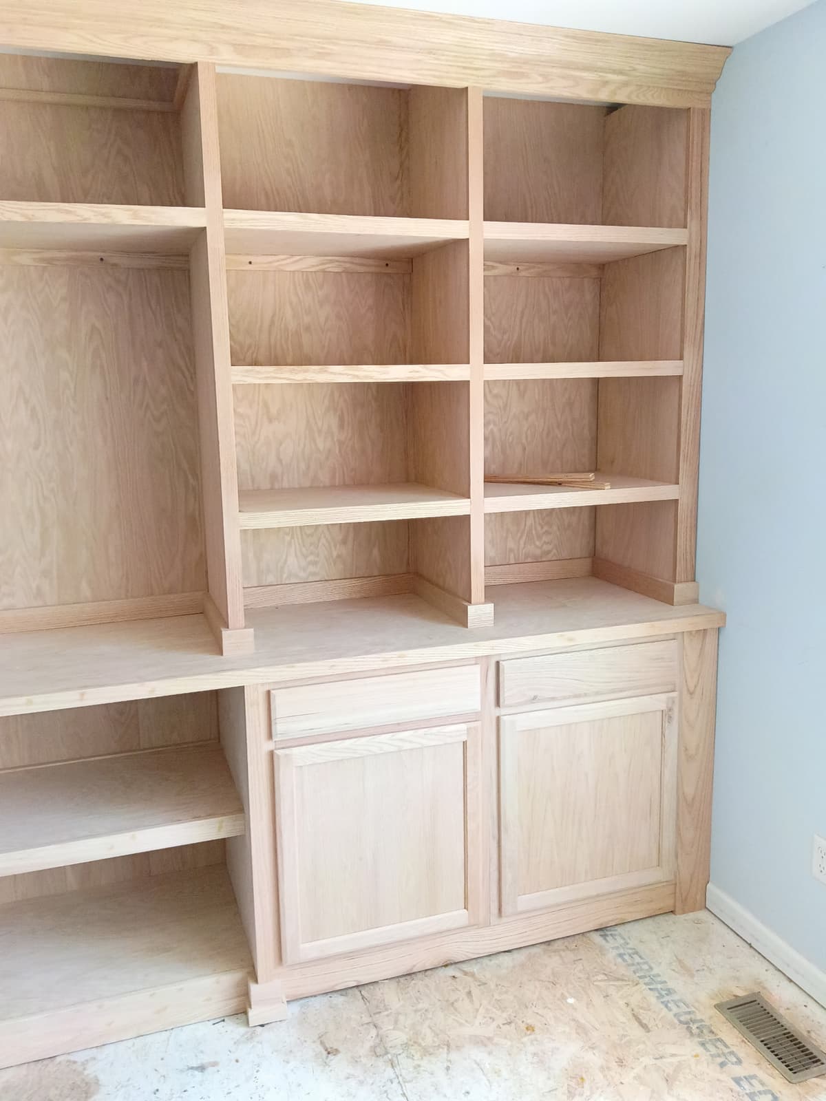 Custom Oak Built-In Wall Unit — photo 3