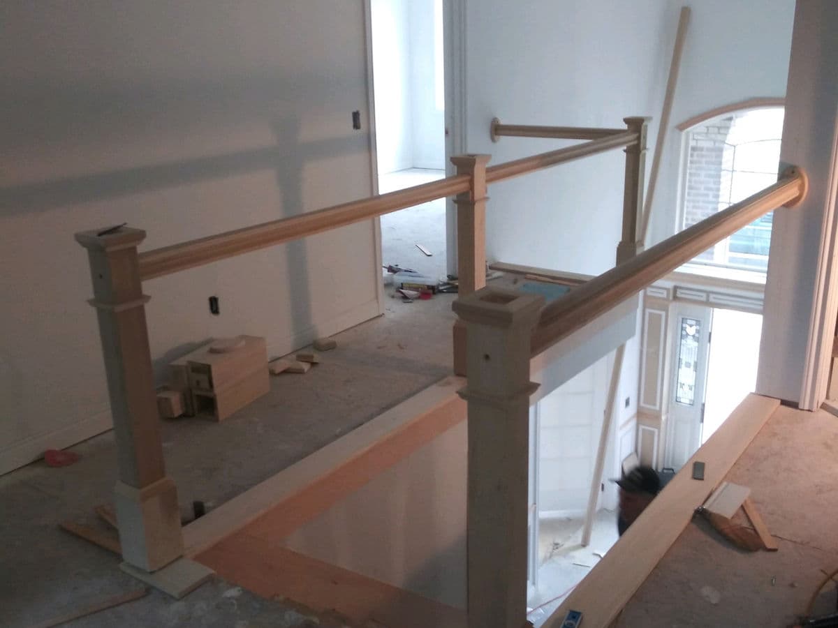 Custom Staircases & Banister Work example