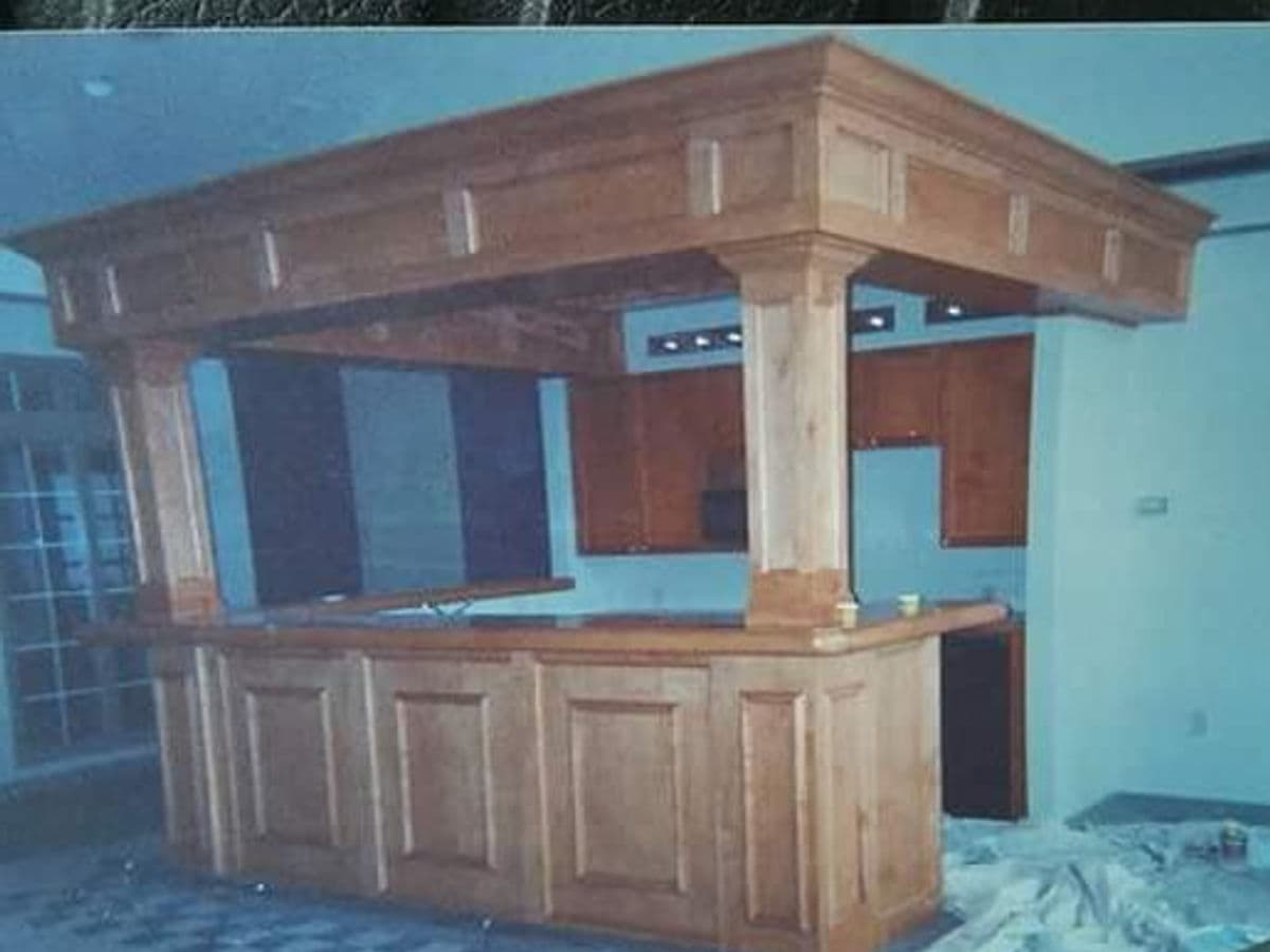 Custom Built-In Bar with Overhead Canopy — photo 25